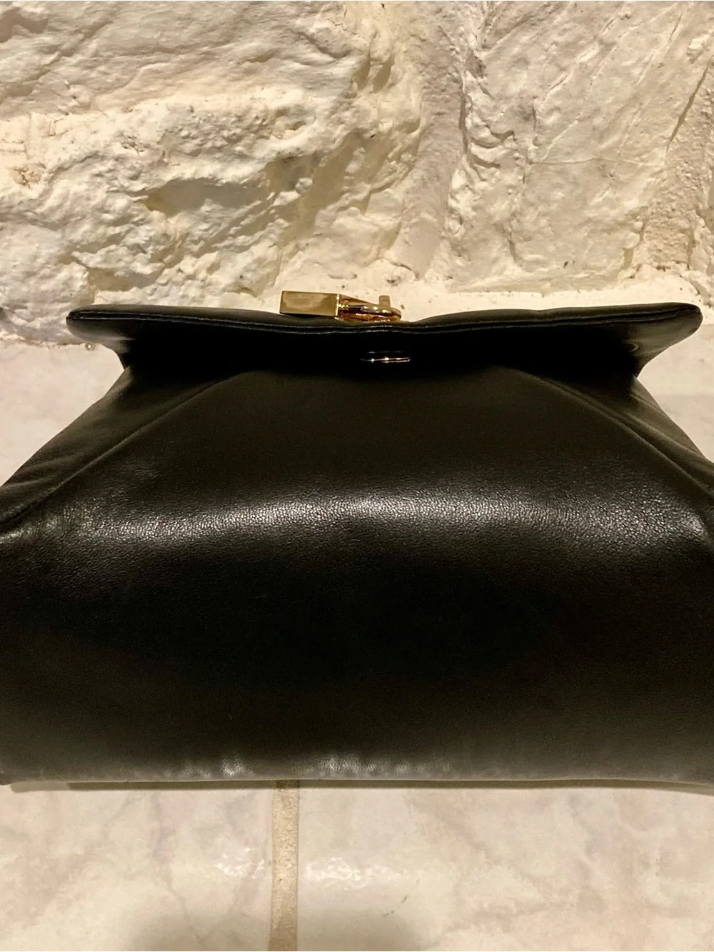 Ted Baker Black Leather Satchel with Gold Chain Strap